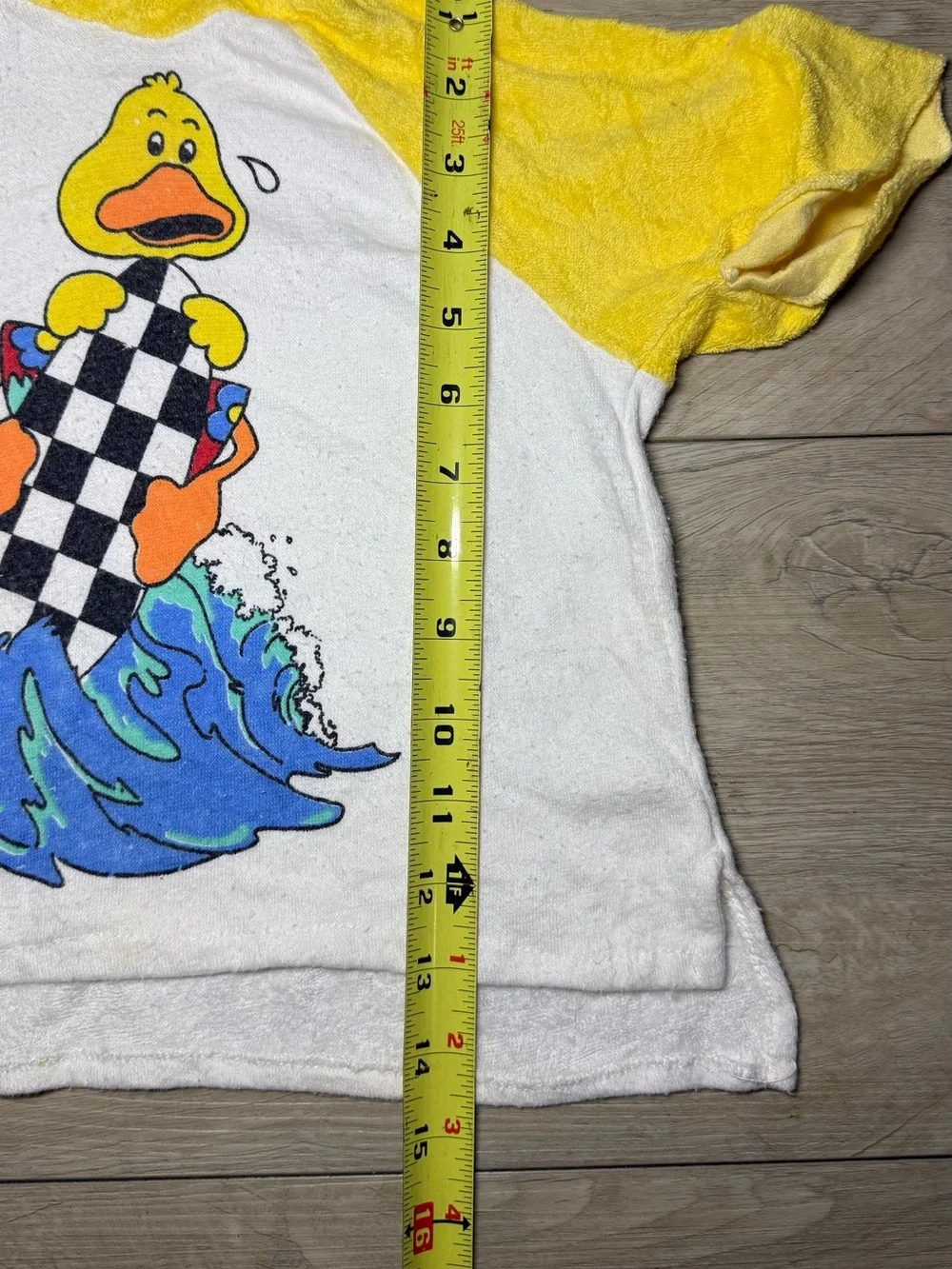 Vintage 1980s Toddlers Surfing Duck French Terry Hoodie
